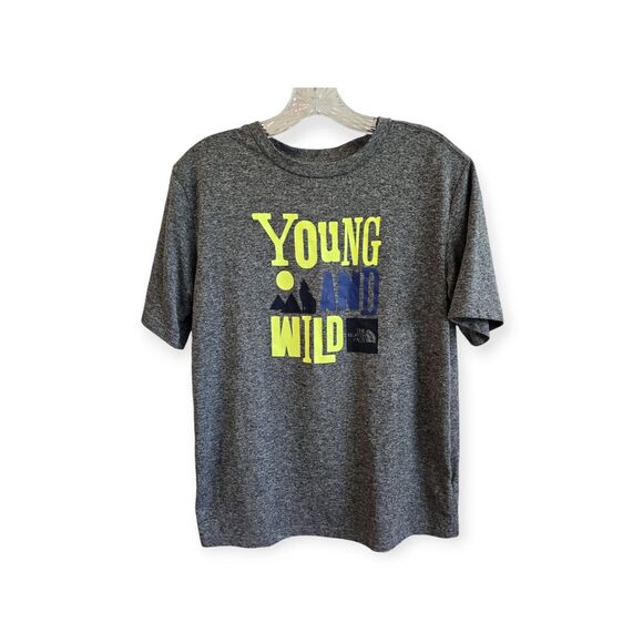 The North Face T Shirt Youth Size XL Gray Short Sleeve Outdoor Hiking Camping - Picture 1 of 5